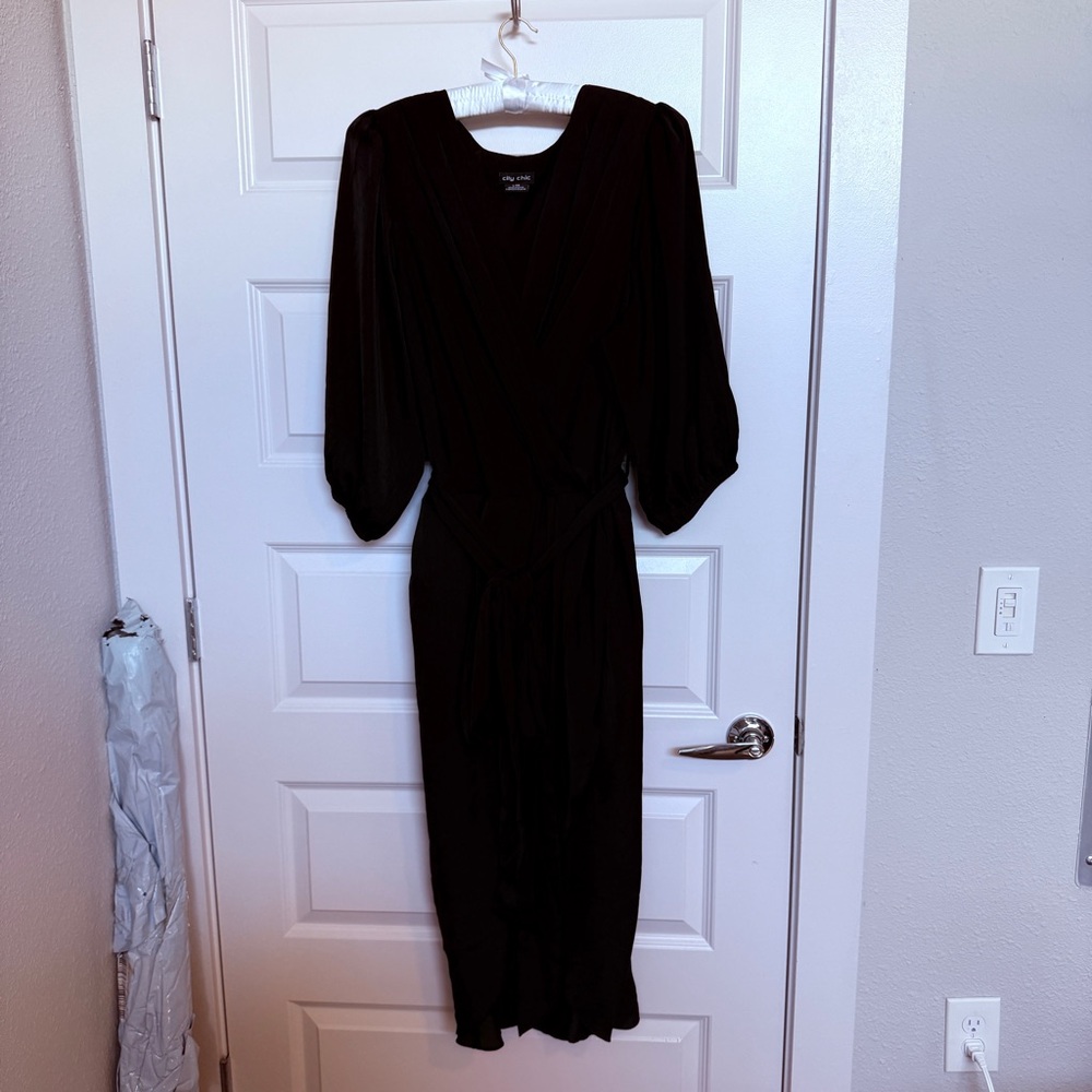 City Chic Black Midi Dress